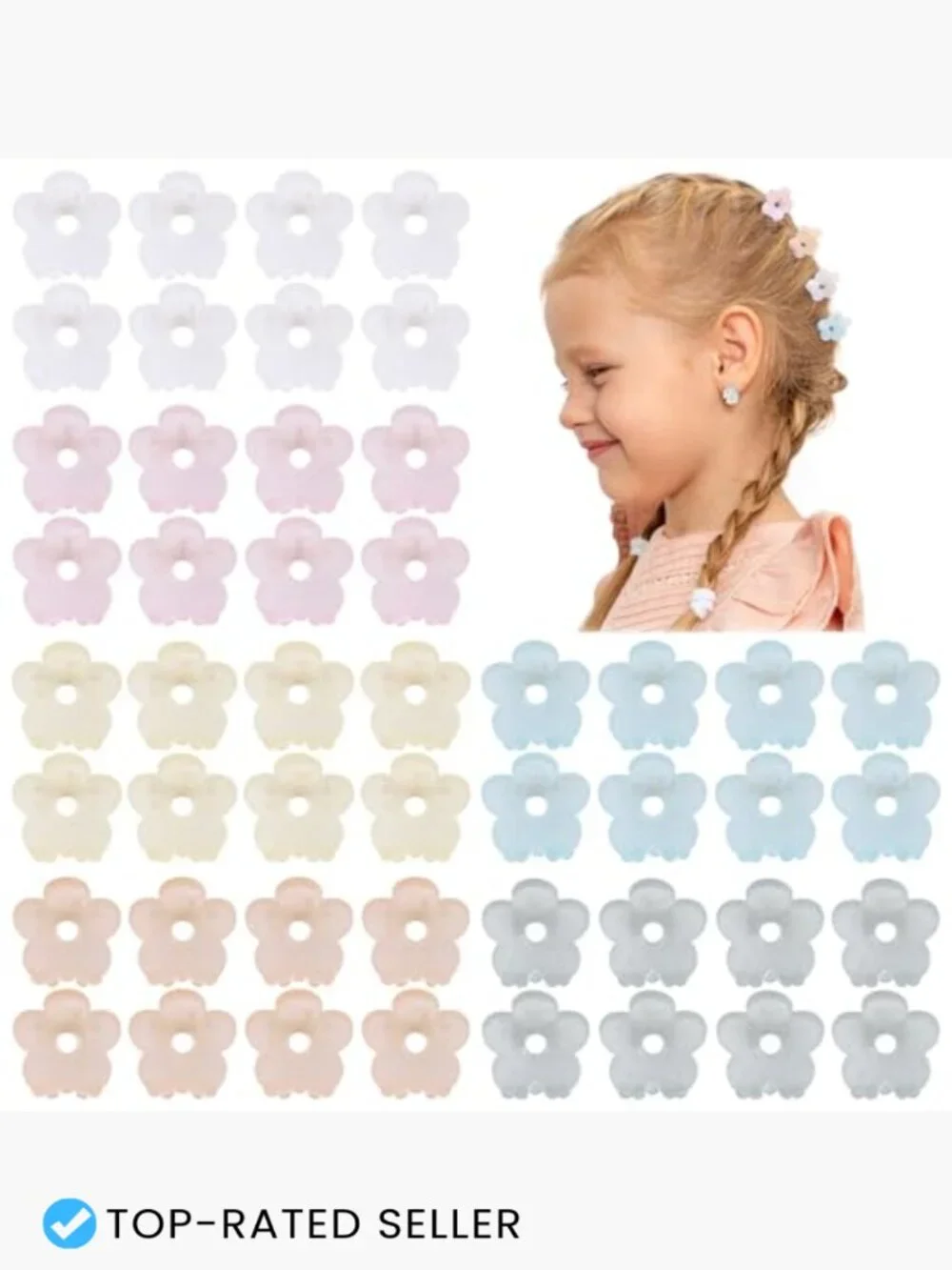 Mini Hair Claw Clips Set Non-Slip Jaw Clips Flower Hair Accessories for Girls